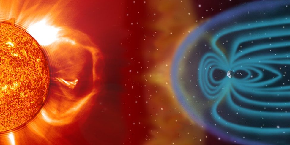 Solar winds hit magnetic field to produce song