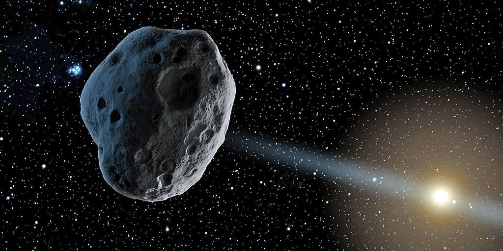 Image depicting NASA's mission to crash a spacecraft into an asteroid
