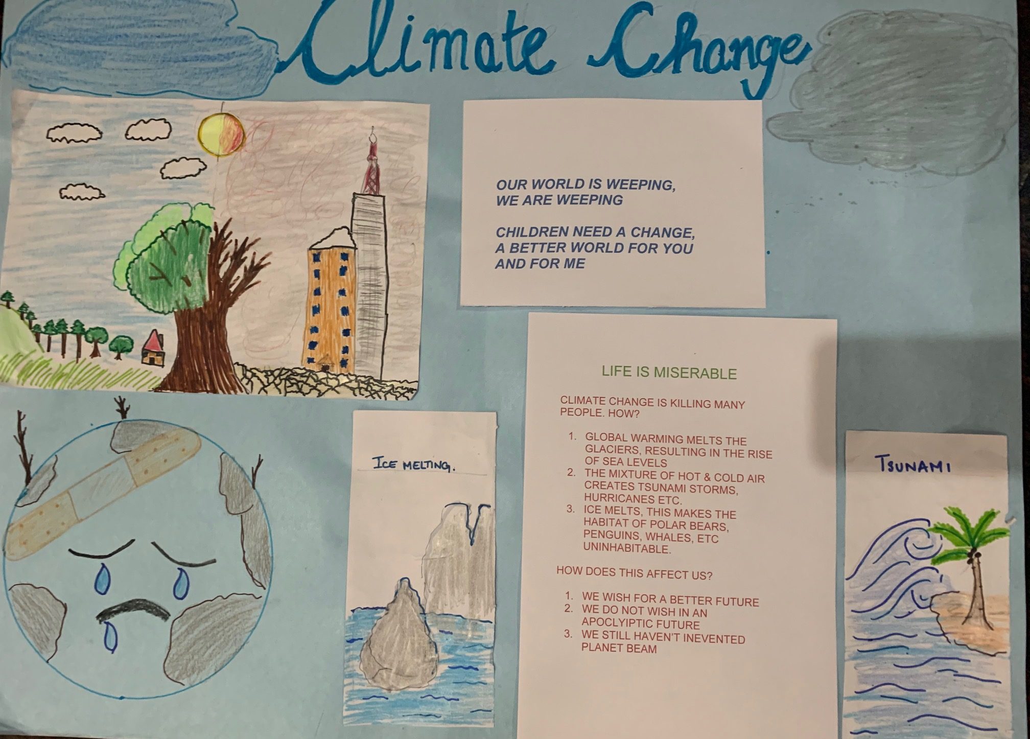 climate change and its effect poster drawing - YouTube