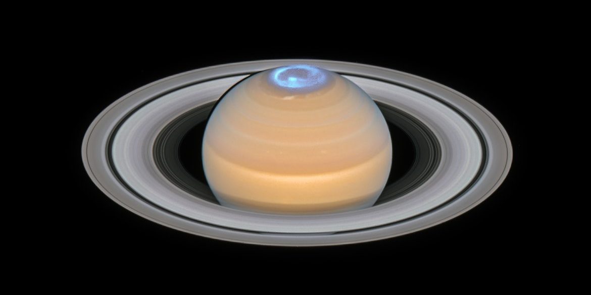 Saturn and its Northern Auroras