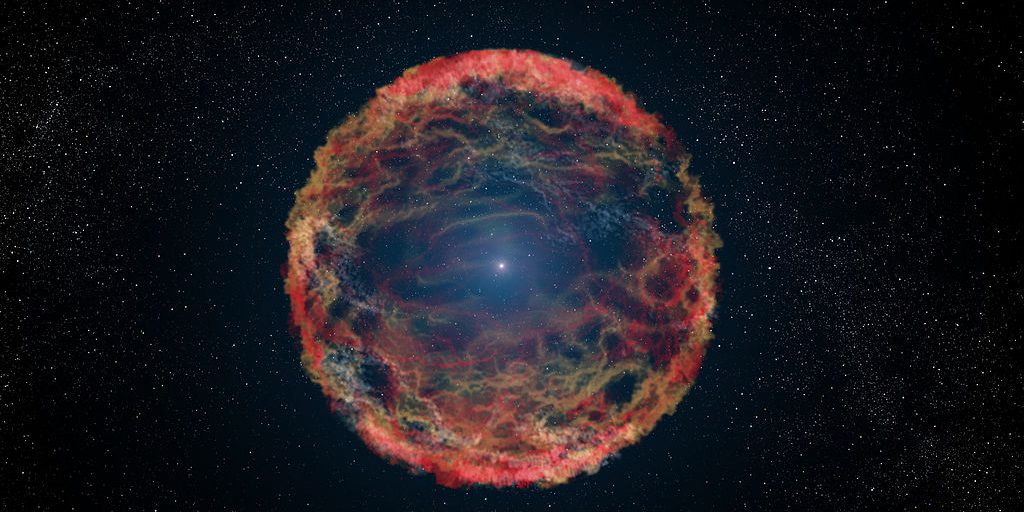 Image depiction artists impression of rare supernova, What would a supernova sound like?