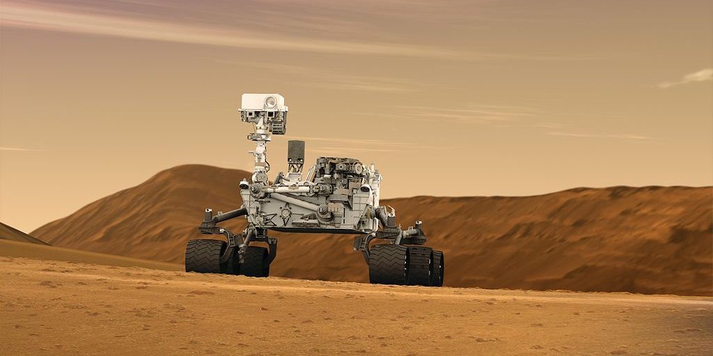 Image depicting curiosity rover, as in, You can help NASA drive the Curiosity rover on Mars