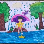 Image depicting Crayon Drawing: Rainy Season Art