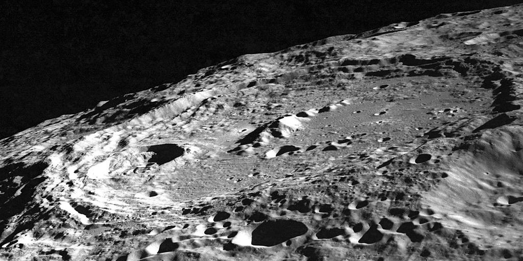 Image depicting crater where water on the moon could be possibly found