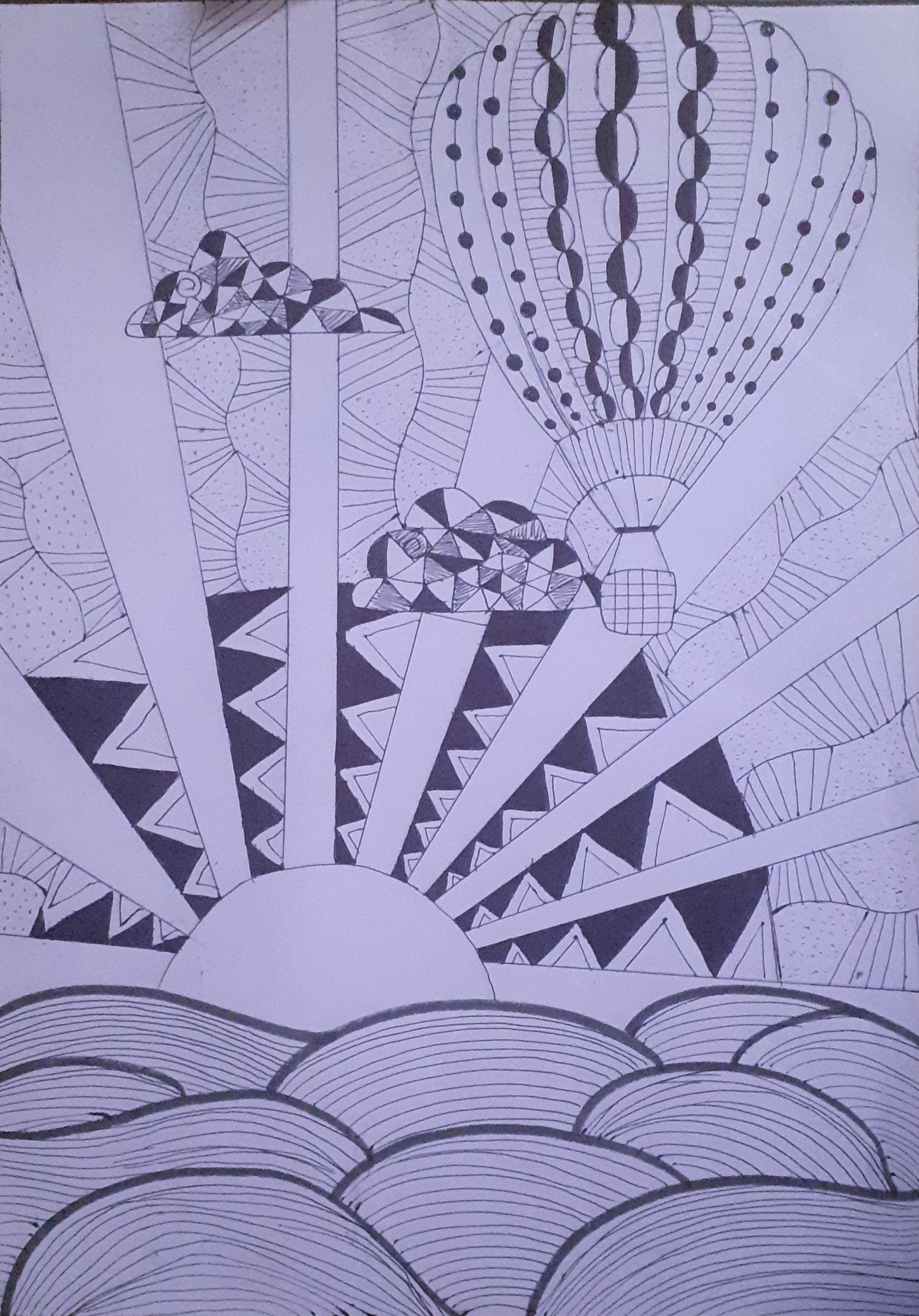 Image depicting Zentangle Art: Kids' Doodle Art with Geometric Patterns