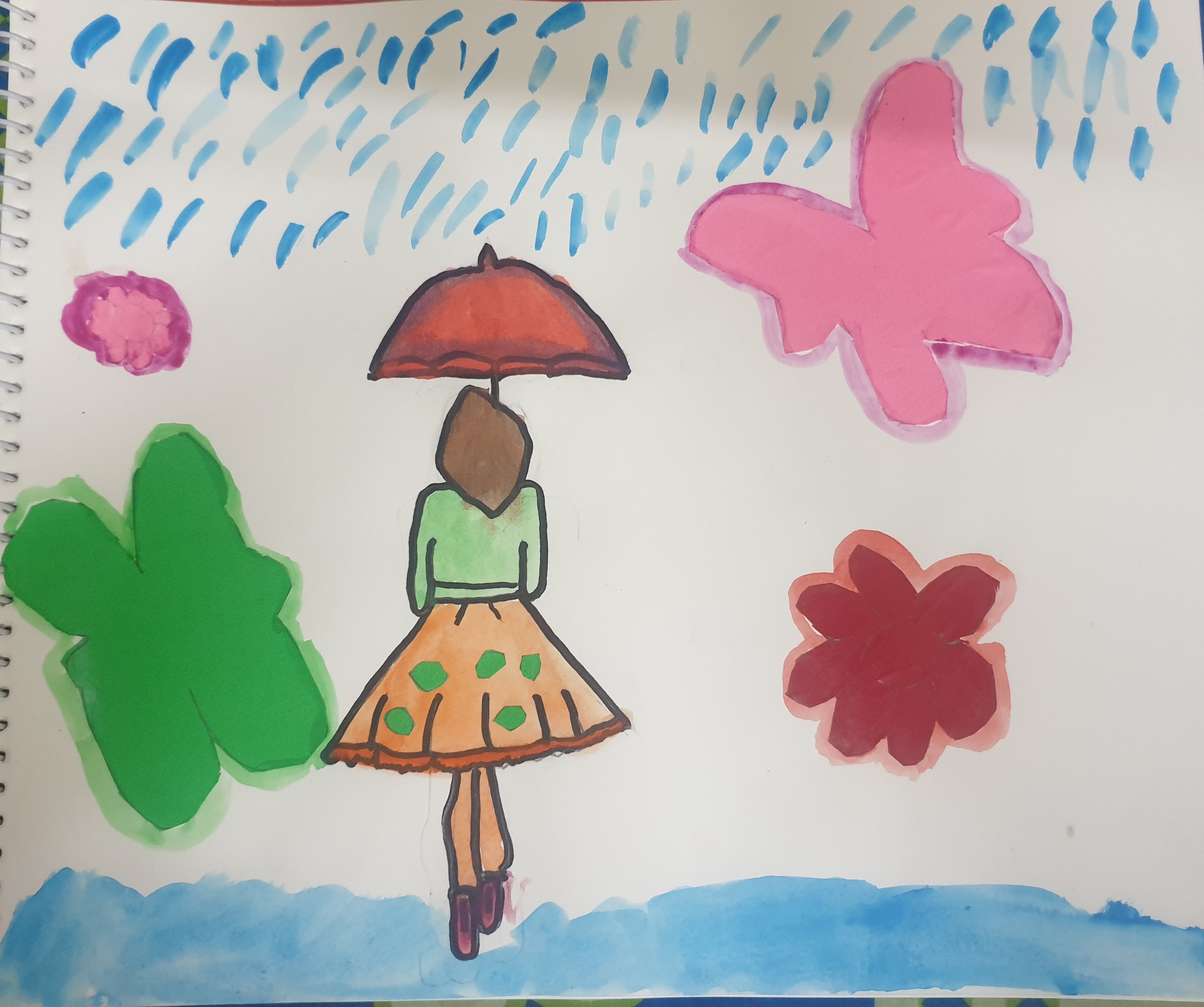 How to draw scenery of rainy season | Easy school project drawing for kids  - YouTube