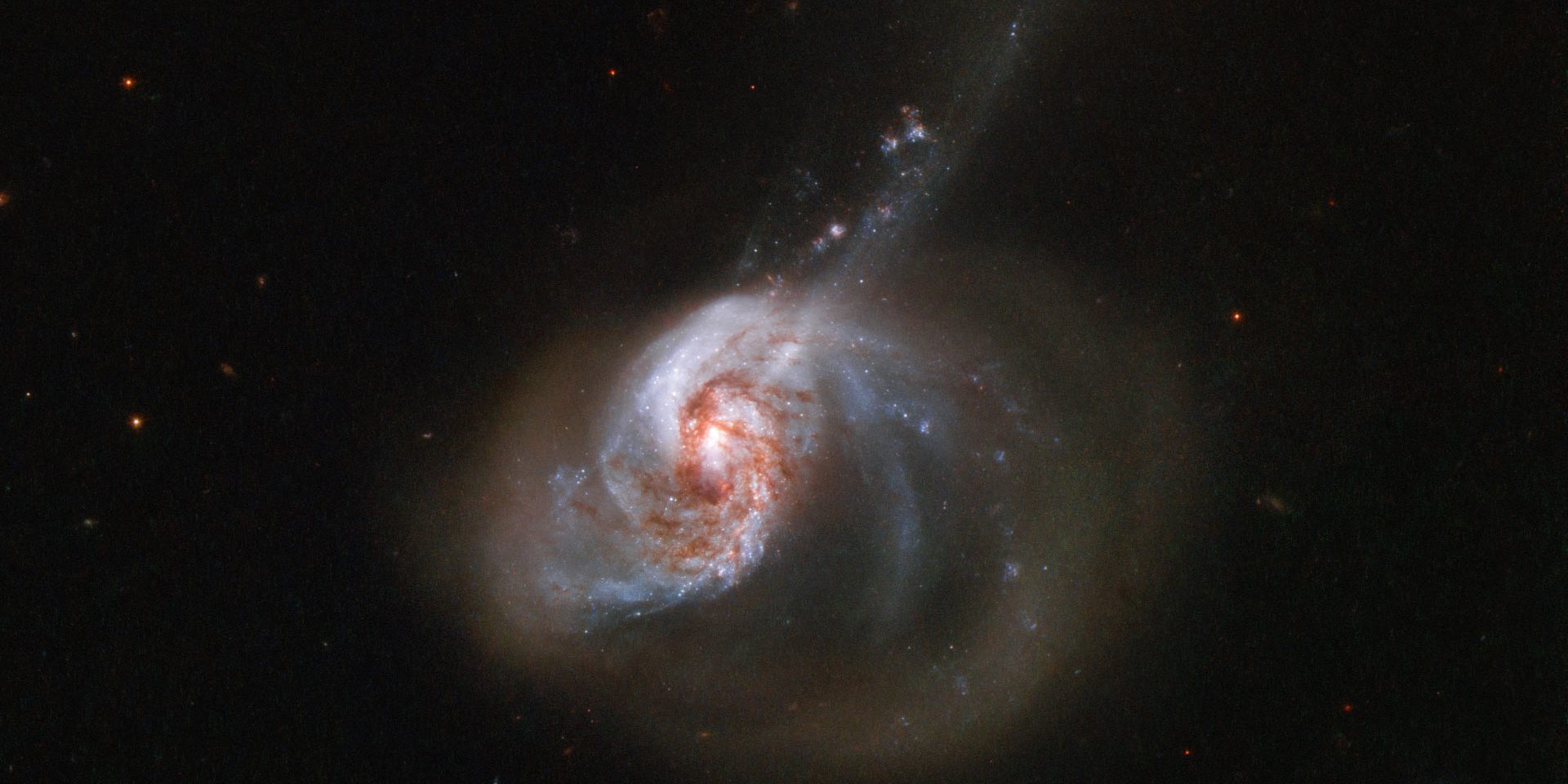 Image depicting NGC 1614, the unique spiral galaxy