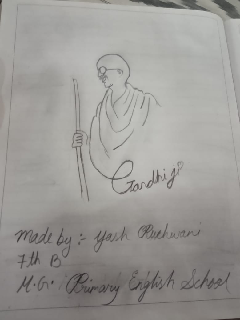 150 years of Gandhi Longest pencil drawing of Mahatma The New Indian  Express