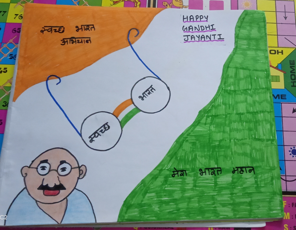 Gandhi jayanti Drawing with Numbar 3 || How To draw mahatma gandhi Colour  Drawing #gandhijidrawing - YouTube