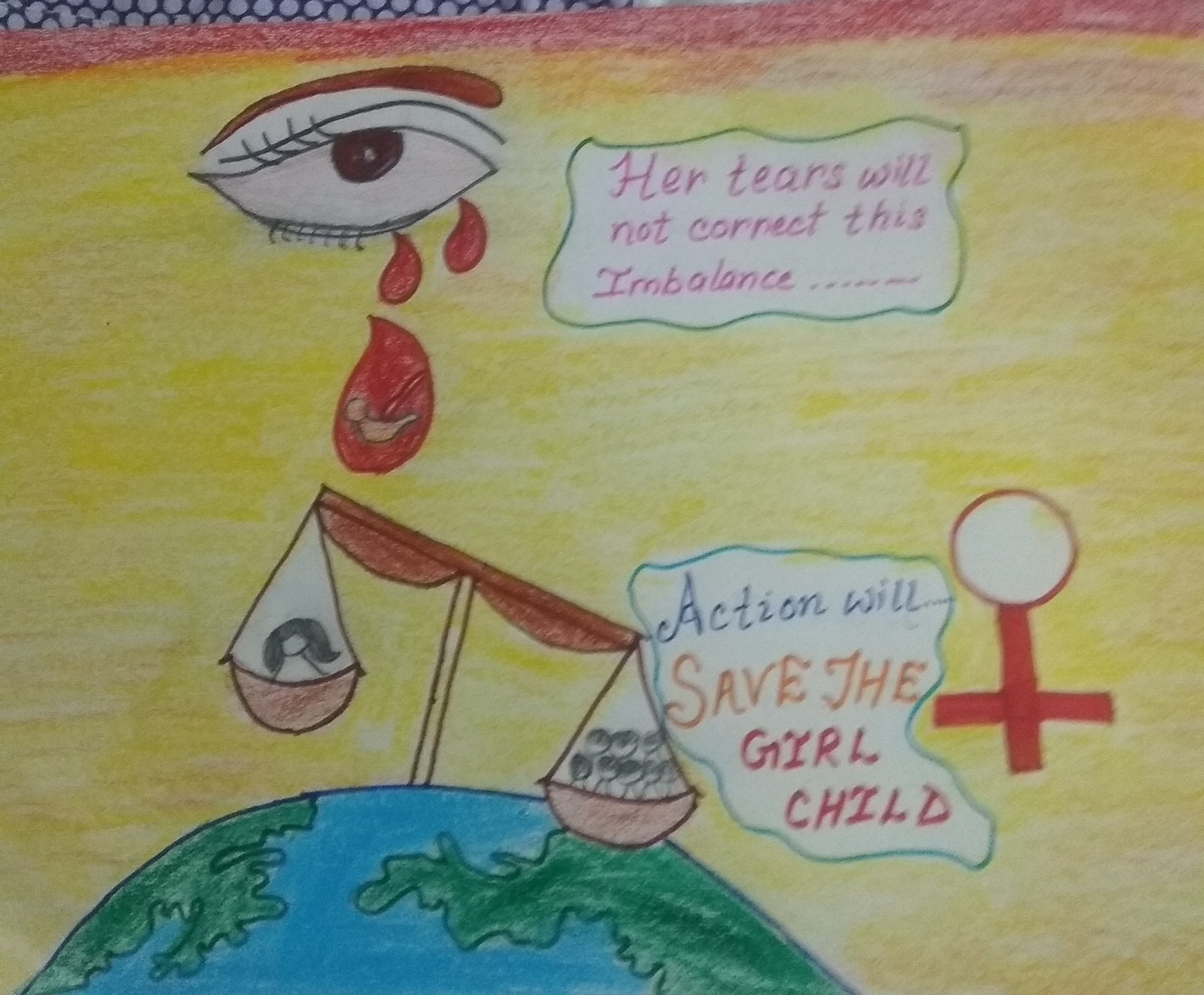 Save Girl Child Art By Revathi Das K V | DesiPainters.com