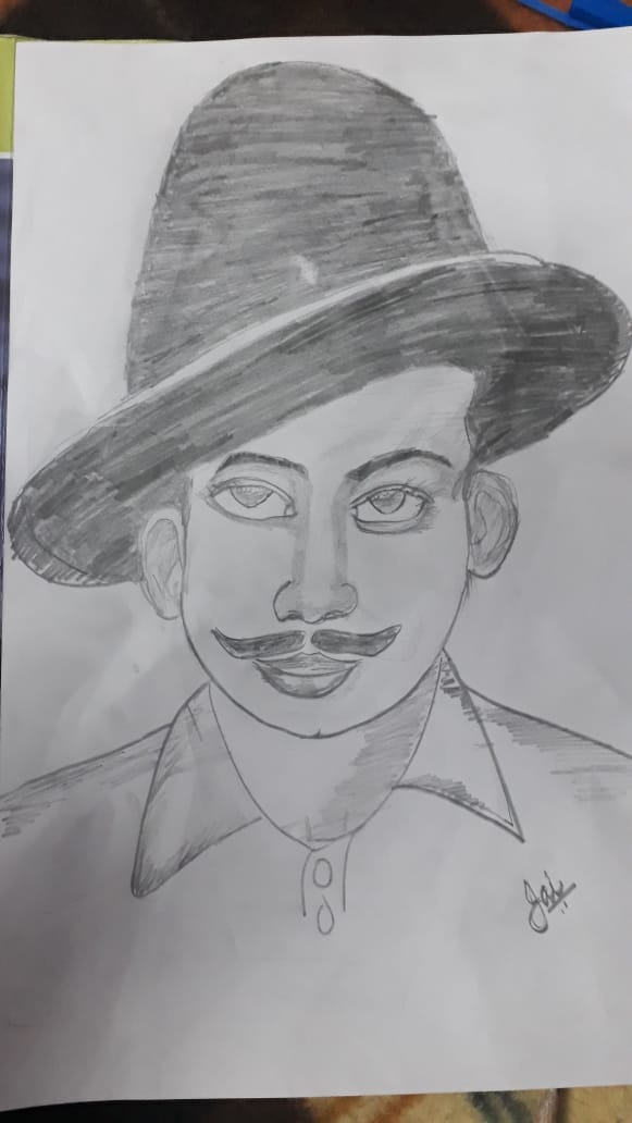 Shaheed Bhagat Singh Drawing by Daljeet Kaur - Fine Art America-saigonsouth.com.vn