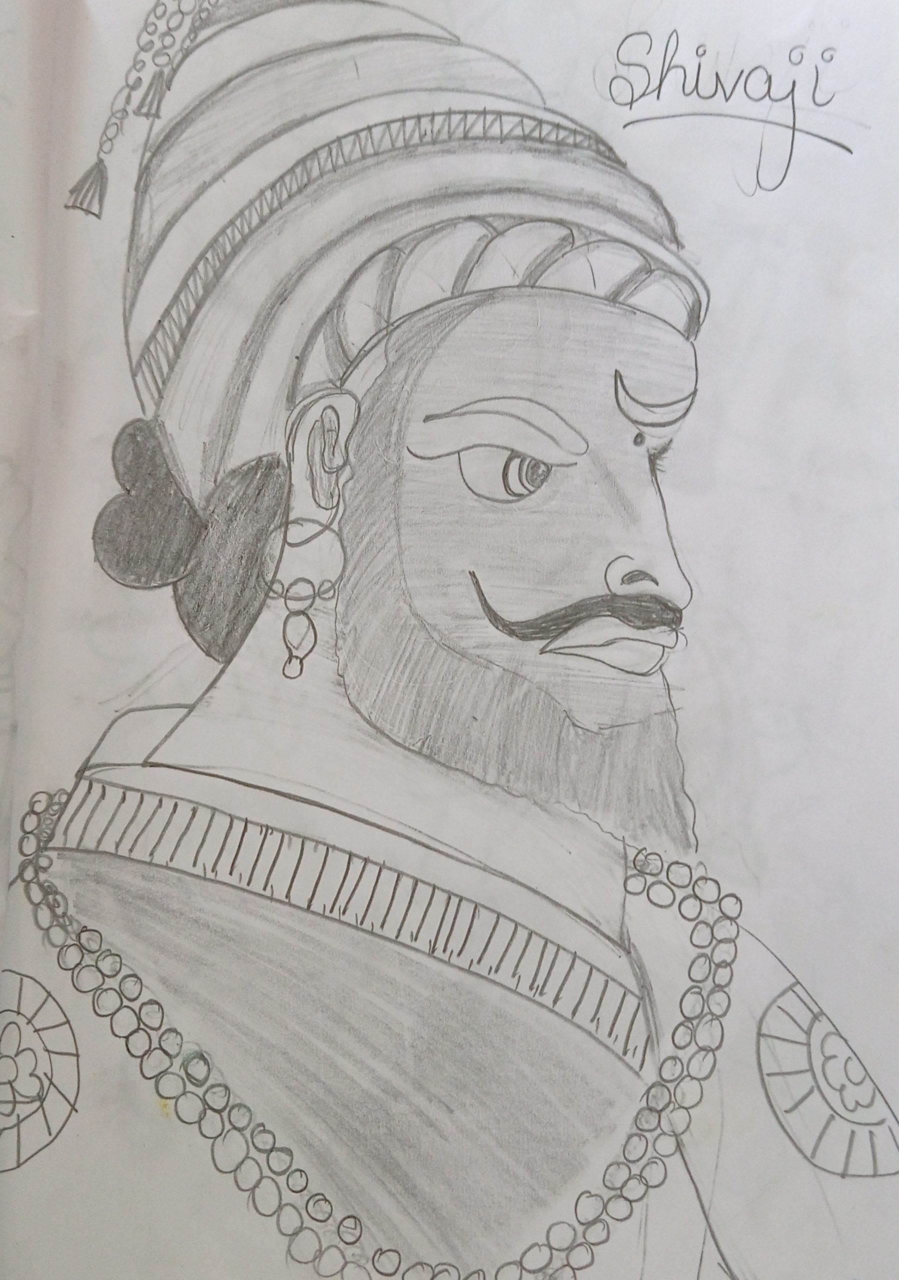 Step by Step Shivaji Maharaj Face Pencil Drawing