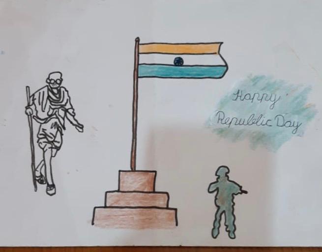 How to draw republic day drawing |गणतंत्र दिवस की आसान ड्राइंग| republic day  special poster drawing | Independence day drawing, Poster drawing, Republic  day