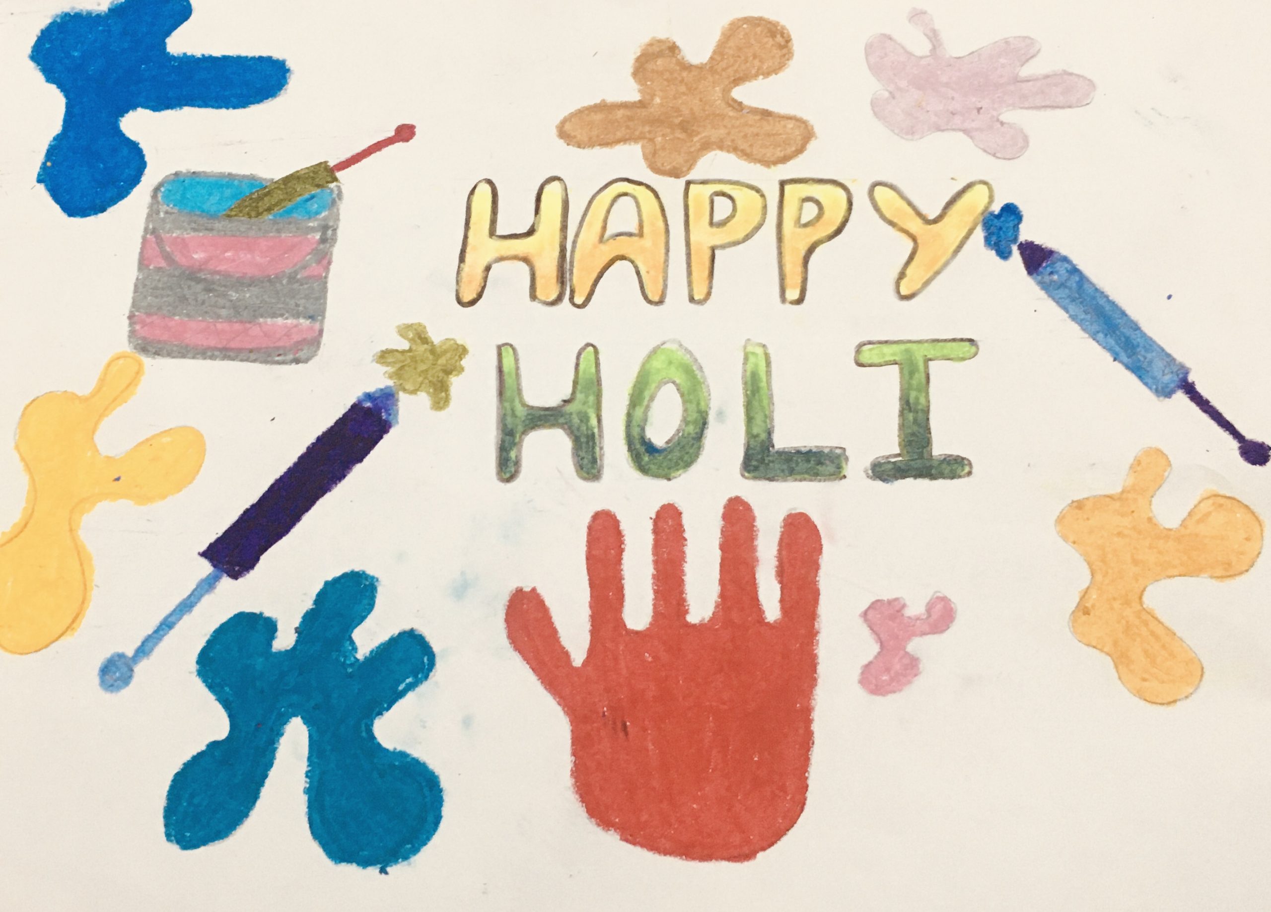 Holi coloring printable pages for kids 14