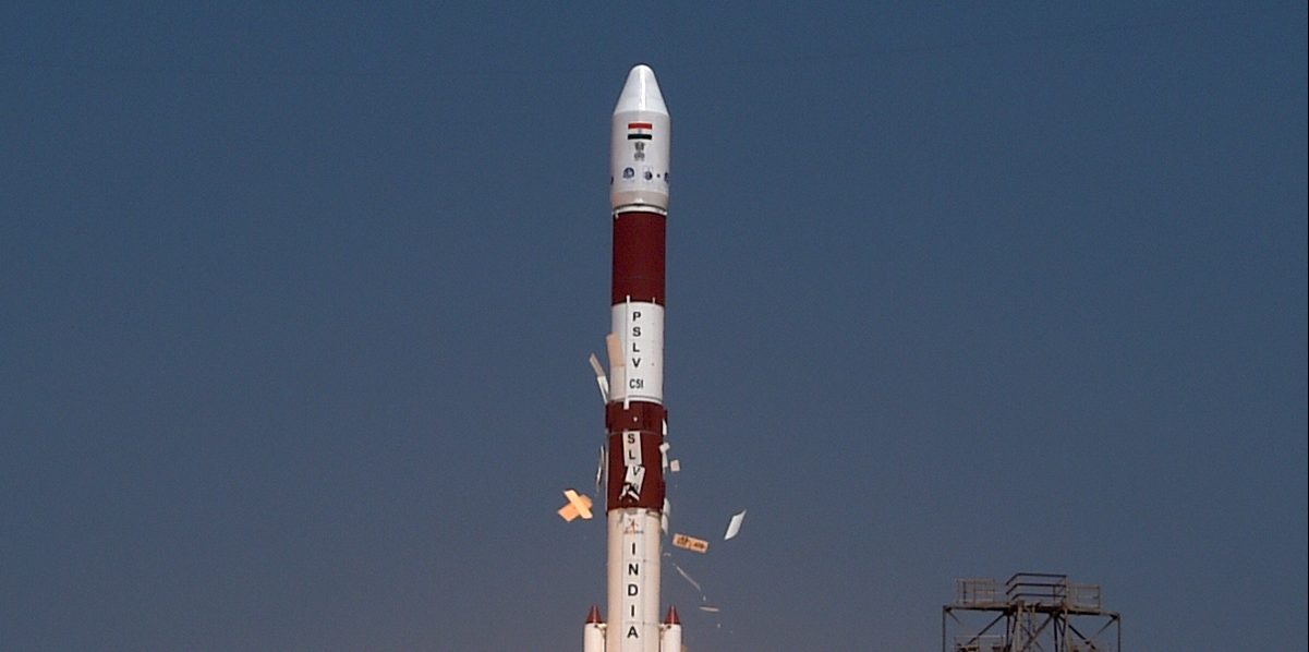image depicting ISRO's latest space launch includes five student-built satellites