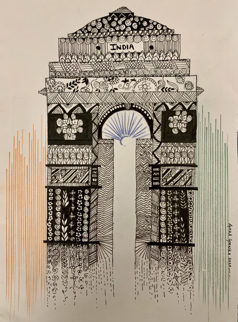 India Gate painting | India gate, Architecture sketch, Easy drawings