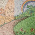 Image depicting landscape, rainbow, doodle, pride month