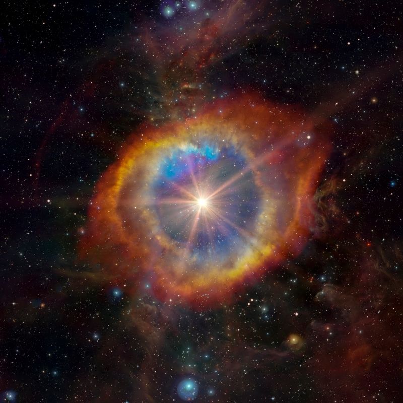 Image depicting a star is born in space