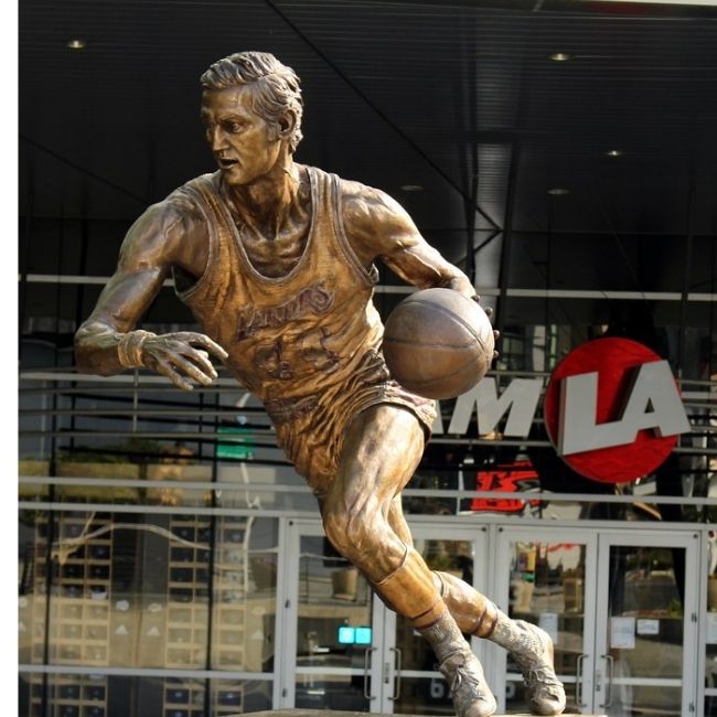 Jerry West in NBA logo Its logo is so famous that people can recognize the NBA all over the world by its logo only.