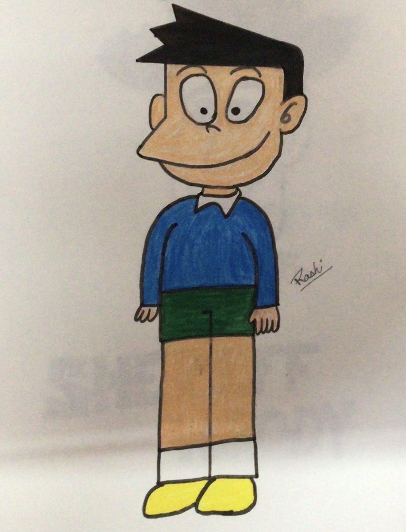 Learn How to Draw Gian from Doraemon (Doraemon) Step by Step : Drawing  Tutorials