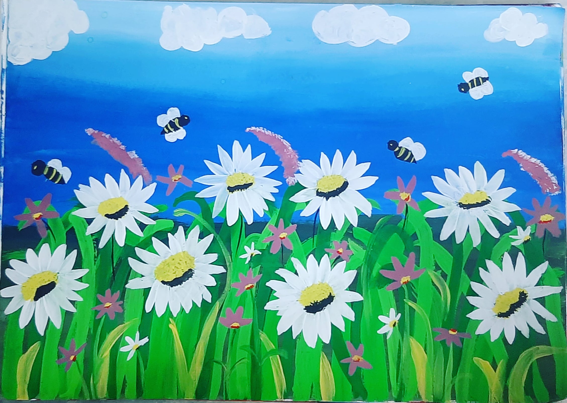 Image depicting Easy Landscape Painting: Simple Flowers for Kids