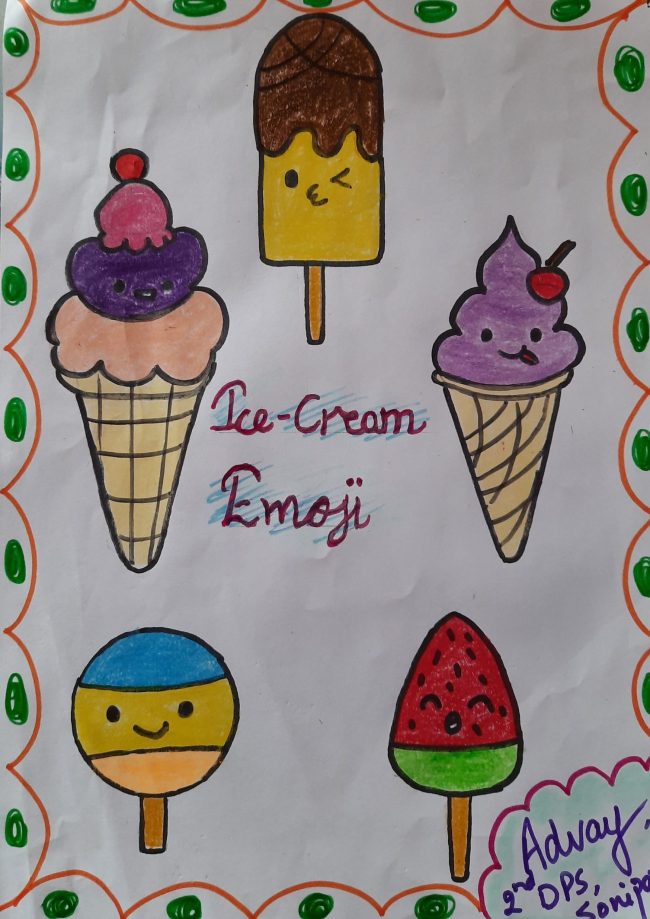 Image depicting Ice Cream Emoji: Cute Drawings for Kids