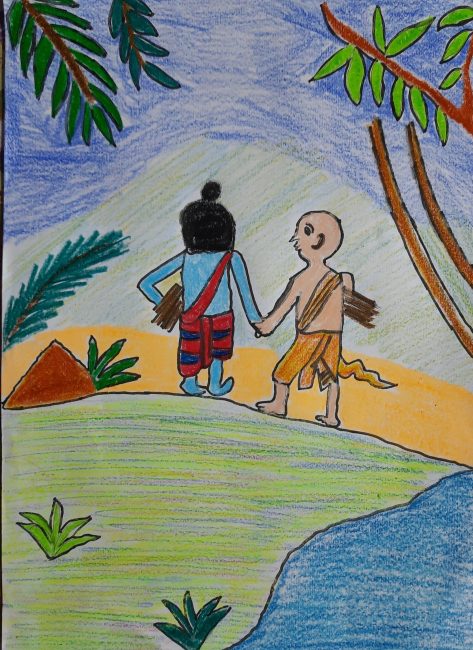 Happy Friendship Day | KRISHNA SUDAMA Watercolor Painting | Janmashtami  Special | Sunday's Art class - YouTube