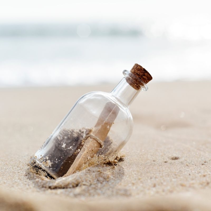 Image depicting message in a bottle, as in, The oldest message in a bottle is 132 years old