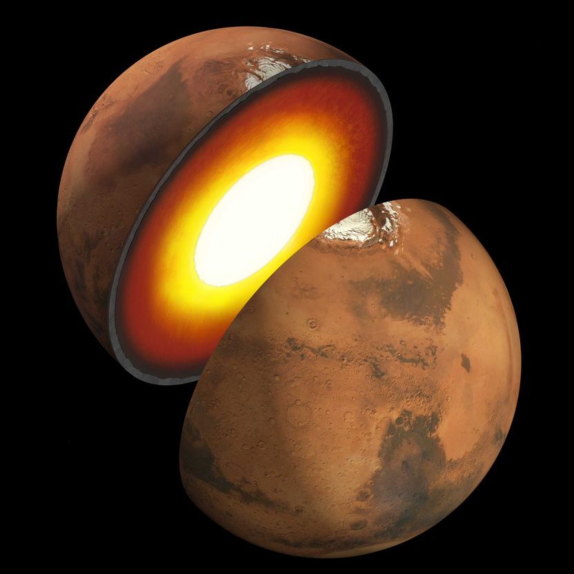 Image depicting Mars, as in, See the internal structure of Mars for the first time ever