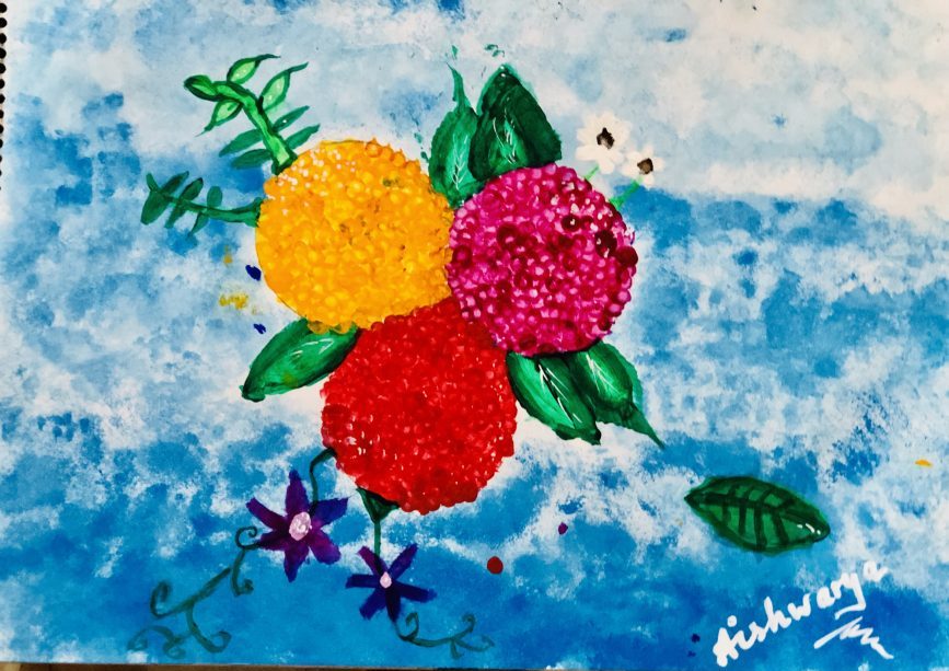 Image depicting Flower Painting for Kids: Colorful Watercolor Fun