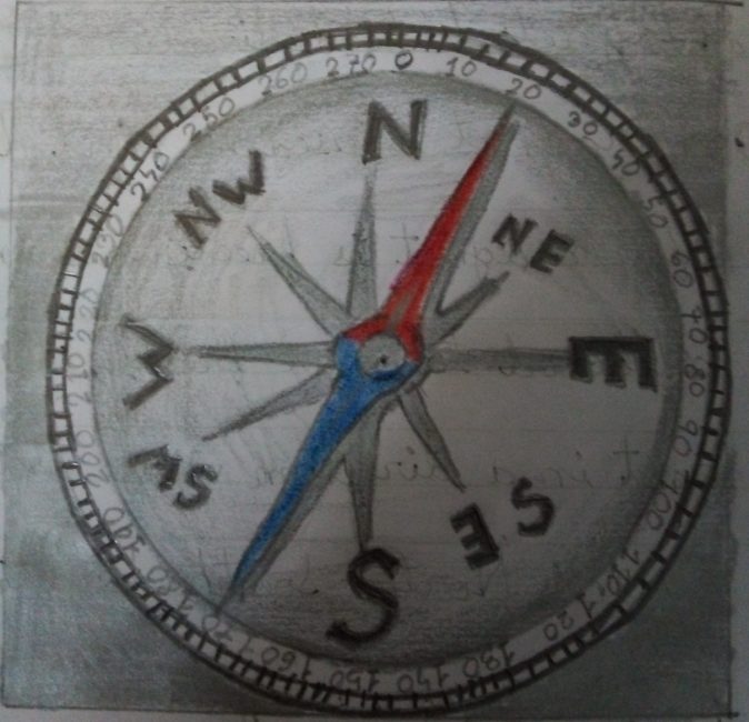 Image depicting Compass Sketch Drawing: Artful Navigation