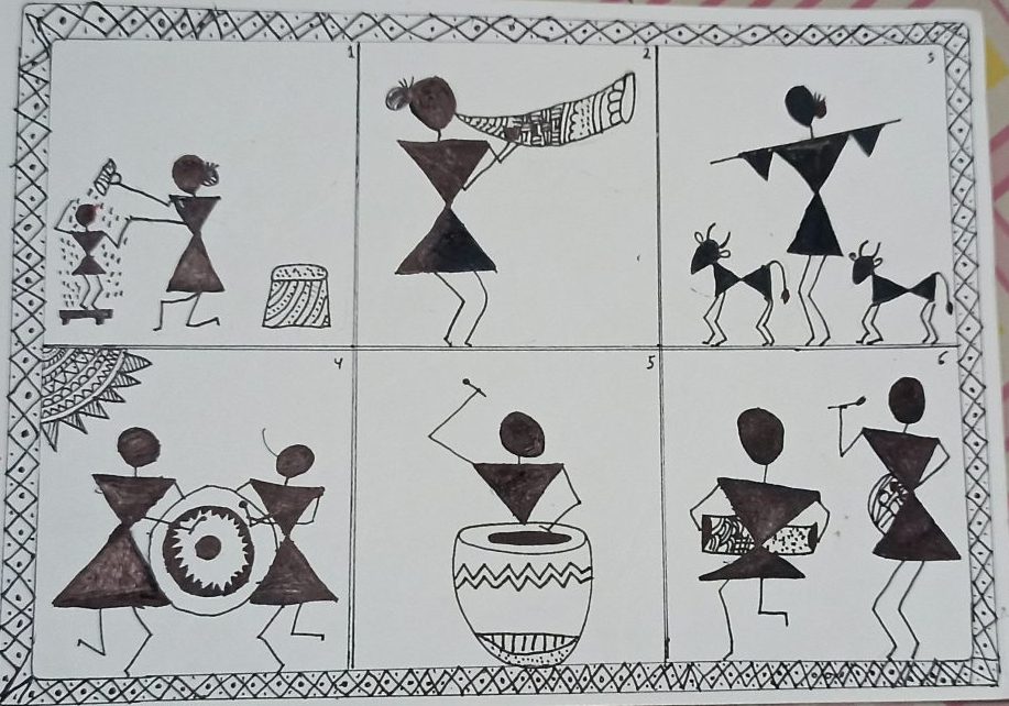 My Warli Art - Village life #1 by GirishIyer on DeviantArt-saigonsouth.com.vn