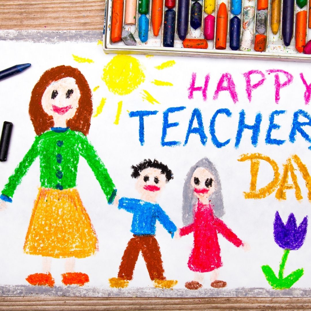 Poster for National Teacher's Day with nice doddle design. Vertical vector  illustration on a blackboard. Stock Vector | Adobe Stock