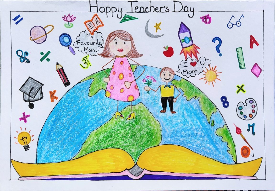 Colorful drawing teachers day card hi-res stock photography and images -  Alamy