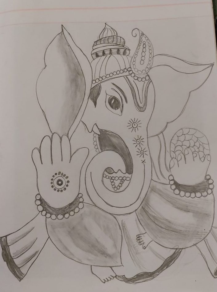 Lord Ganesha Writing the Mahabharata as Narrated by Sage Vedvyasa