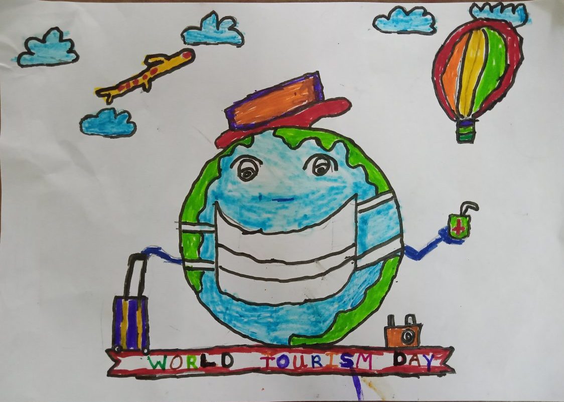 World Tourism Day Drawing | 27 September | Step by Step |Kainat Muhammad  Hasan - YouTube