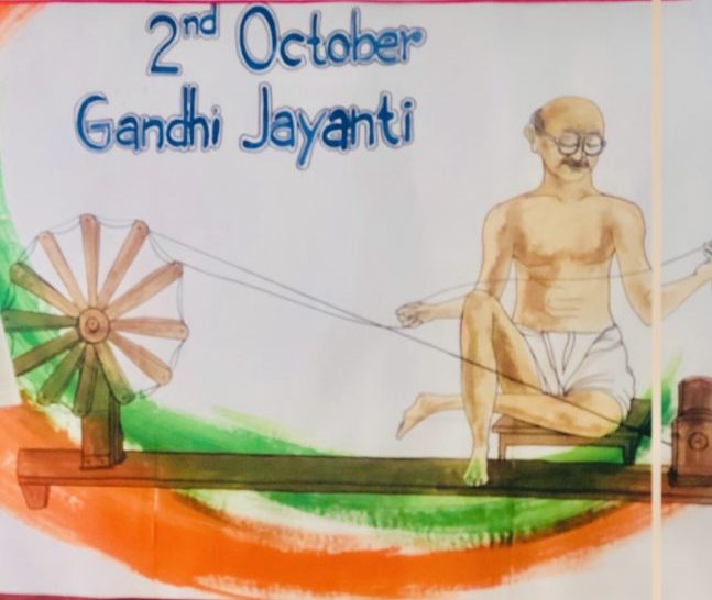 Katha India - Gandhi Jayanti Celebrations - SDMC School (Kilokiri Tank)  Students created Videos and Artworks highlighting the message of  Cleanliness, as proposed by Gandhiji. Students used waste material to  create artworks