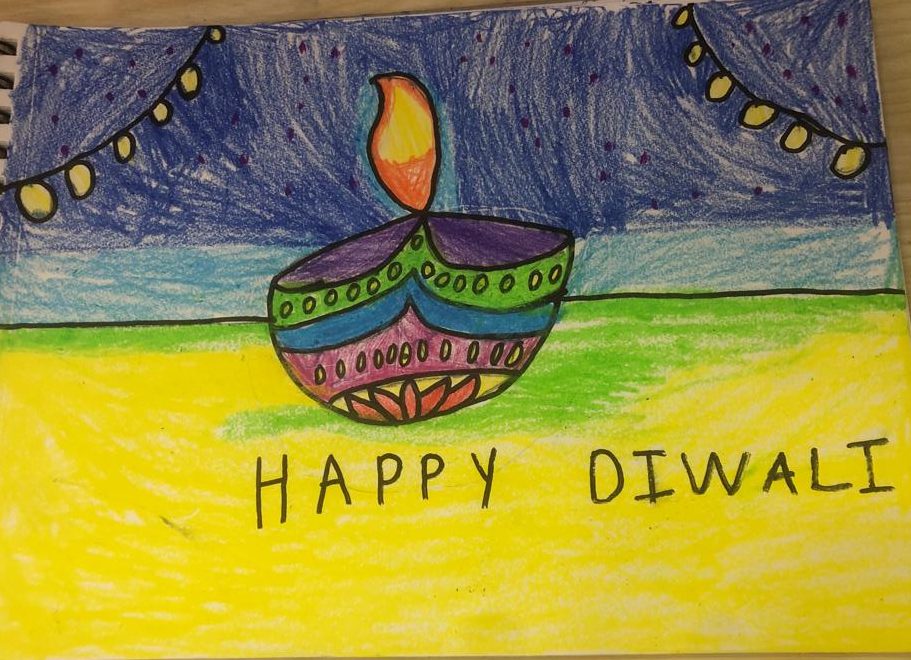 Diwali drawing with watercolor step by step | How to draw diwali drawing  with watercolor and brush pen #artuncle #diwalidrawing #watercolor  #howtodraw #painting #drawing #greetingcards... | By ART UNCLEFacebook