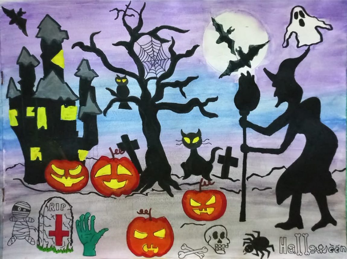 Với những hình vẽ đáng yêu và những màu sắc sáng tạo, bức tranh Halloween này sẽ làm bạn hoàn toàn nghiện! Với các nhân vật Halloween nổi tiếng được vẽ một cách đầy phù hợp để tăng thêm không khí Halloween, bức tranh này sẽ khiến bạn cảm thấy tuyệt vời và ngay lập tức muốn xem hết!