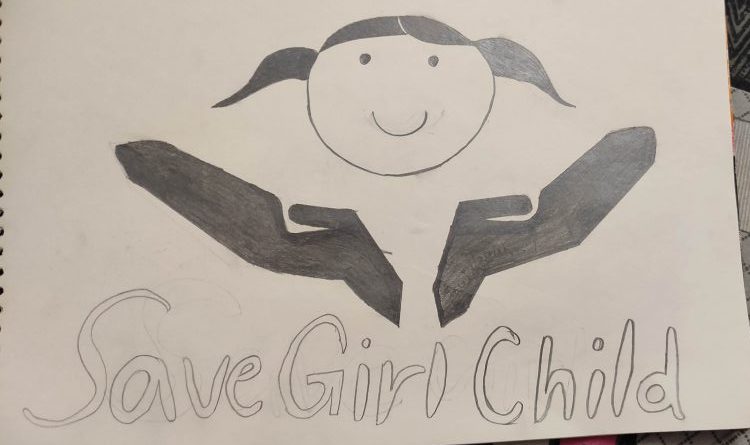 Article on Save Girl Child Essay Poster Drawing for Class 9