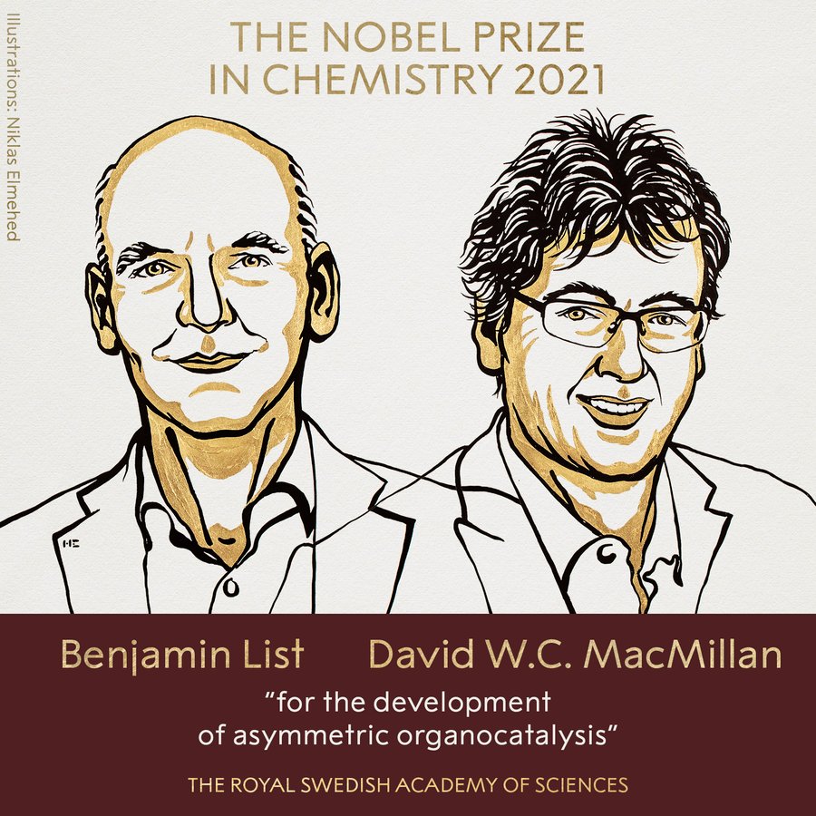 image depicting 2021 Nobel Prize in Chemistry goes to Benjamin List and David MacMillan