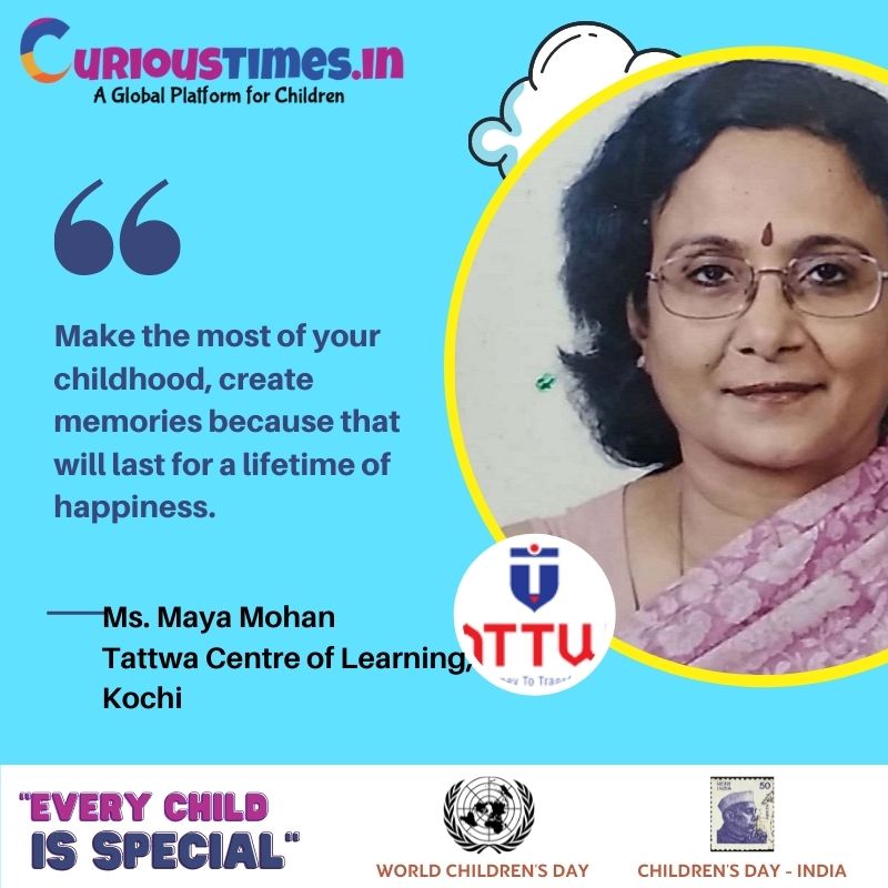 Image depicting Children's Day Message - Maya Mohan, Tattwa Center of Learning, Kochi