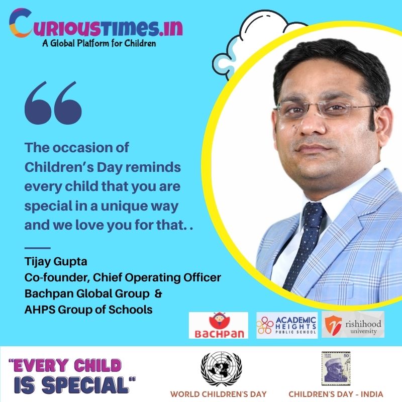 Image depicting Children's Day talk with Tijay Gupta, Bachpan & AHPS Group of Schools