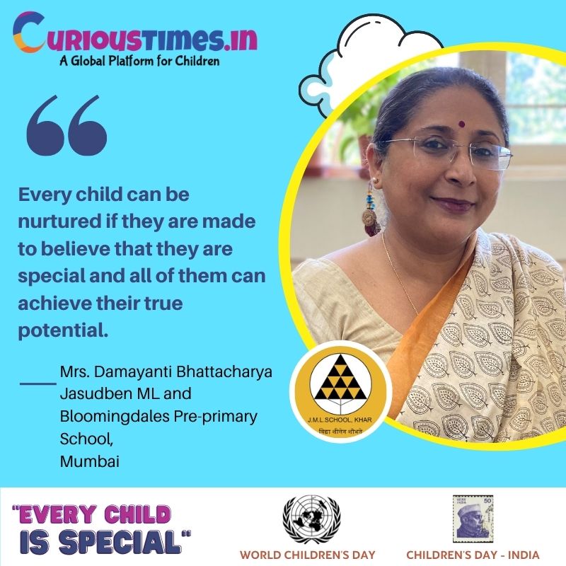 Image depicting Children's Day message- Mrs Damayanti Bhattacharya, Jasudben M.L.