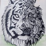 Image depicting Mandala Artwork: Tiger Doodle