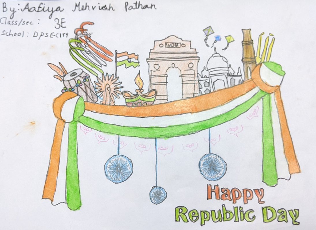 Easy Republic Day Drawing/How to draw Republic Day poster drawing tutorial/  26 Jan Republic day - YouTube