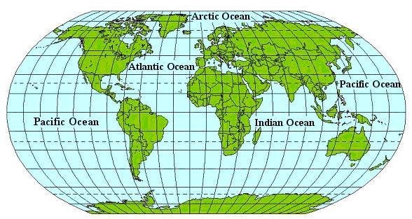 Image depicting The four major oceans