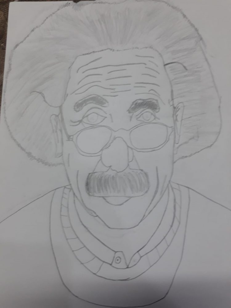 E = mc2 Albert Einstein sketch with pencil by hand. :: Behance