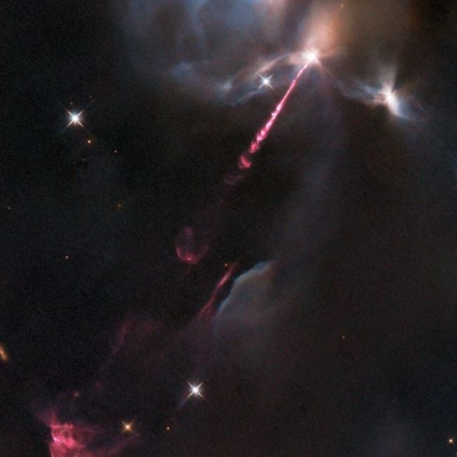 Image depicting HH 34 Herbig Haro object captured by Hubble Telescope!