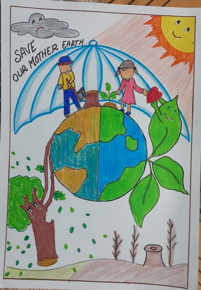Pencil drawing for world environment day – India NCC
